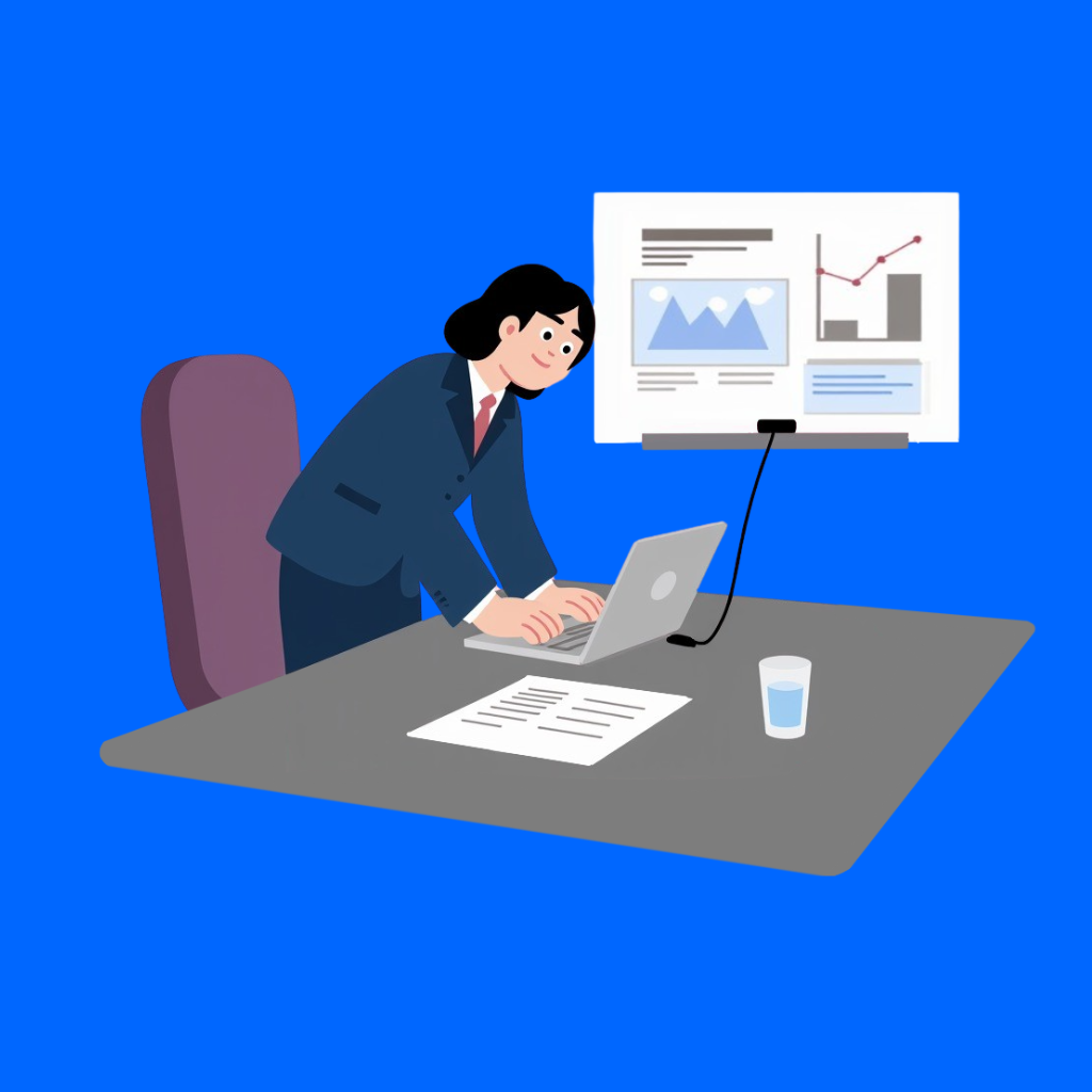 Business analysis dashboard showing data insights, performance metrics, and growth strategy